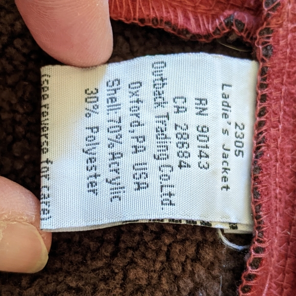 VTG Outback Trading Company Burgundy Fleece Lined Jacket - Picture 13 of 13